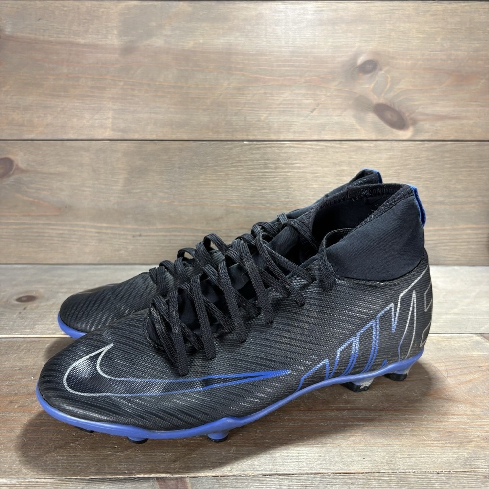 nike mercurial superfly 9 kids youth size 5Y soccer cleats black blue athletic